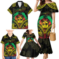 Aloha Tropical Palm Trees Family Matching Mermaid Dress and Hawaiian Shirt Reggae Polynesian Pattern LT05 - Polynesian Pride