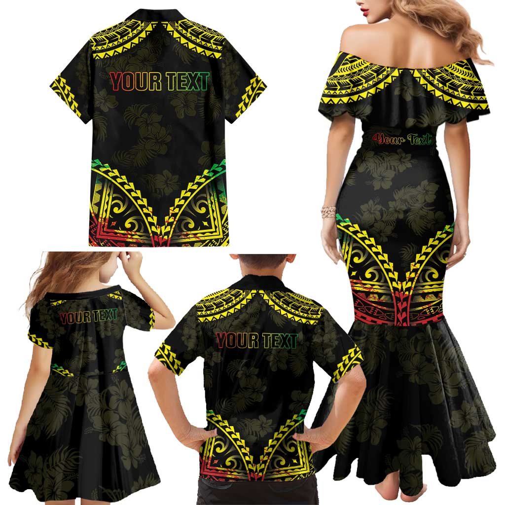 Aloha Tropical Palm Trees Family Matching Mermaid Dress and Hawaiian Shirt Reggae Polynesian Pattern LT05 - Polynesian Pride