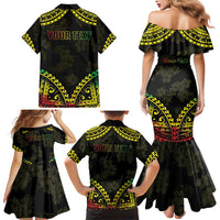 Aloha Tropical Palm Trees Family Matching Mermaid Dress and Hawaiian Shirt Reggae Polynesian Pattern LT05 - Polynesian Pride