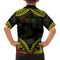 Aloha Tropical Palm Trees Family Matching Off The Shoulder Long Sleeve Dress and Hawaiian Shirt Reggae Polynesian Pattern LT05 - Polynesian Pride