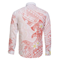 Polynesia Hammerhead Shark Family Matching Mermaid Dress and Hawaiian Shirt Tropical Flowers Tribal Pattern Peach LT05 - Polynesian Pride
