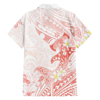 Polynesia Hammerhead Shark Family Matching Off Shoulder Maxi Dress and Hawaiian Shirt Tropical Flowers Tribal Pattern Peach LT05 - Polynesian Pride