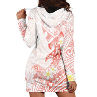 Polynesia Hammerhead Shark Hoodie Dress Tropical Flowers Tribal Pattern Peach LT05 - Polynesian Pride