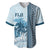 Custom Fiji Regatta Baseball Jersey Palm Tree Tapa Pattern - Polynesian Pride