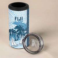 Custom Fiji Regatta 4 in 1 Can Cooler Tumbler Palm Tree Tapa Pattern LT05 - Polynesian Pride