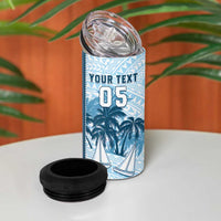 Custom Fiji Regatta 4 in 1 Can Cooler Tumbler Palm Tree Tapa Pattern LT05 - Polynesian Pride