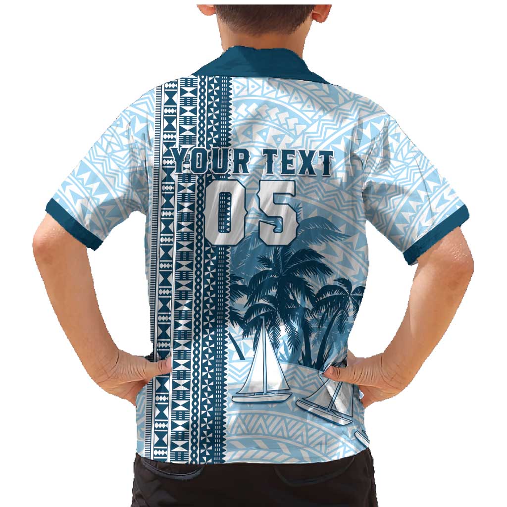Custom Fiji Regatta Family Matching Mermaid Dress and Hawaiian Shirt Palm Tree Tapa Pattern LT05 - Polynesian Pride