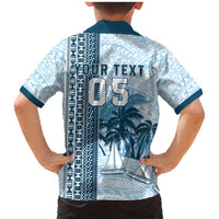 Custom Fiji Regatta Family Matching Mermaid Dress and Hawaiian Shirt Palm Tree Tapa Pattern LT05 - Polynesian Pride