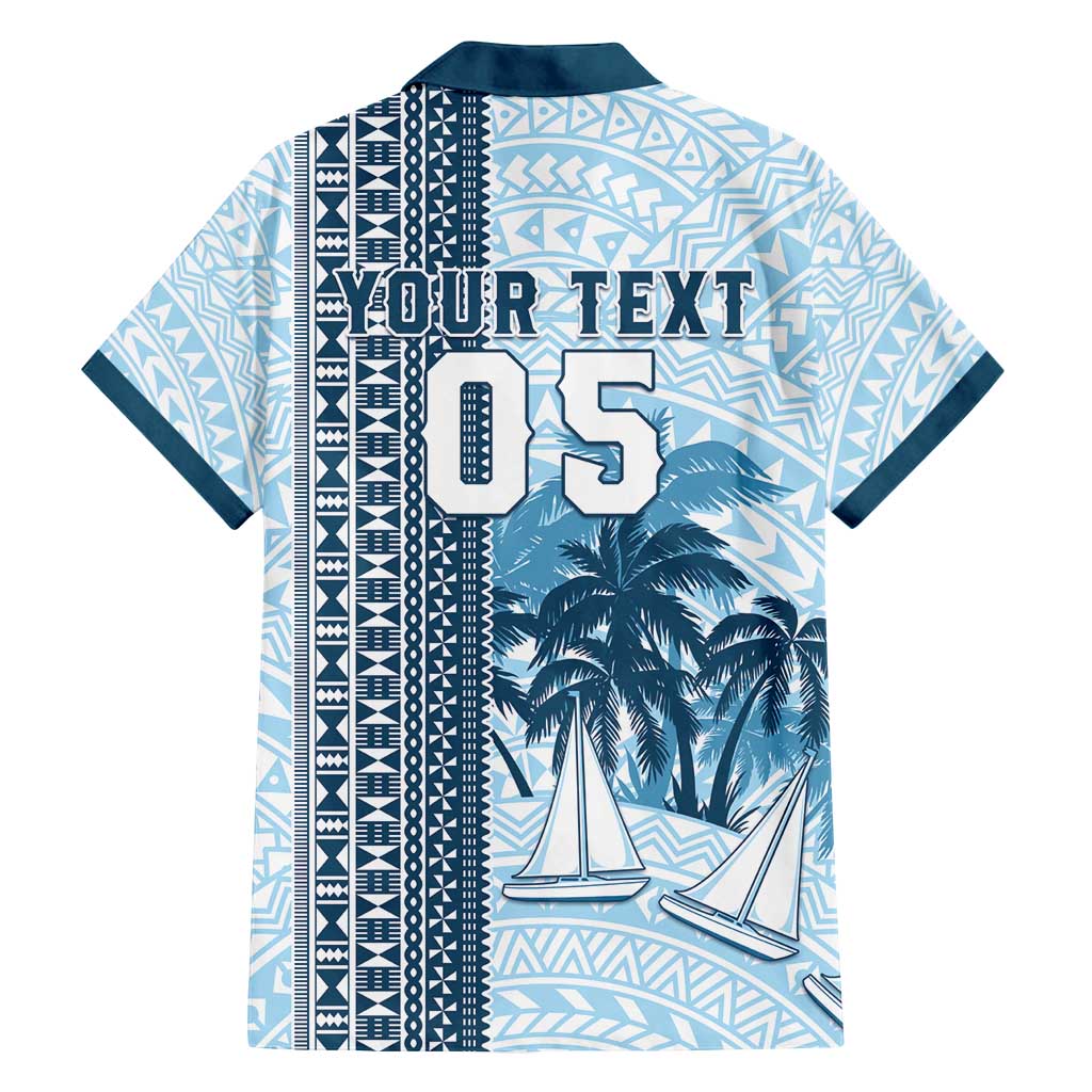 Custom Fiji Regatta Family Matching Off Shoulder Maxi Dress and Hawaiian Shirt Palm Tree Tapa Pattern LT05 - Polynesian Pride