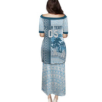 Custom Fiji Regatta Family Matching Puletasi and Hawaiian Shirt Palm Tree Tapa Pattern - Polynesian Pride