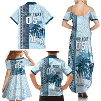 Custom Fiji Regatta Family Matching Summer Maxi Dress and Hawaiian Shirt Palm Tree Tapa Pattern LT05 - Polynesian Pride