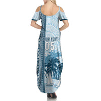 Custom Fiji Regatta Family Matching Summer Maxi Dress and Hawaiian Shirt Palm Tree Tapa Pattern LT05 - Polynesian Pride