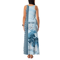 Custom Fiji Regatta Family Matching Tank Maxi Dress and Hawaiian Shirt Palm Tree Tapa Pattern LT05 - Polynesian Pride
