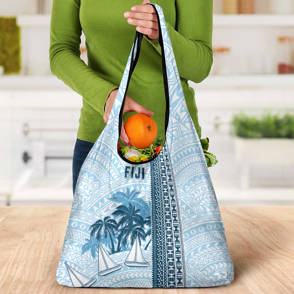 Fiji Regatta Grocery Bag Palm Tree Tapa Pattern - Polynesian Pride