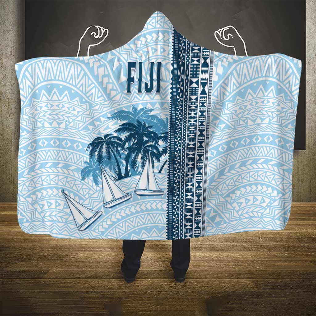 Fiji Regatta Hooded Blanket Palm Tree Tapa Pattern - Polynesian Pride