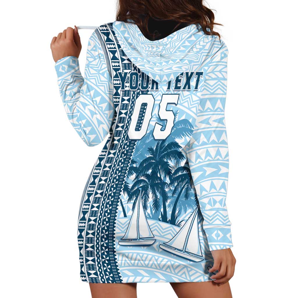 Custom Fiji Regatta Hoodie Dress Palm Tree Tapa Pattern LT05 - Polynesian Pride