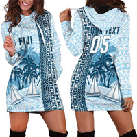 Custom Fiji Regatta Hoodie Dress Palm Tree Tapa Pattern LT05 - Polynesian Pride
