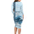 Custom Fiji Regatta Long Sleeve Bodycon Dress Palm Tree Tapa Pattern - Polynesian Pride