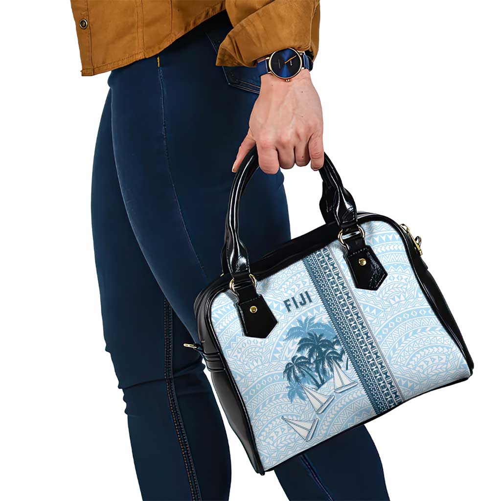 Fiji Regatta Shoulder Handbag Palm Tree Tapa Pattern - Polynesian Pride