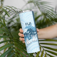 Custom Fiji Regatta Skinny Tumbler Palm Tree Tapa Pattern LT05 - Polynesian Pride