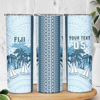 Custom Fiji Regatta Skinny Tumbler Palm Tree Tapa Pattern LT05 - Polynesian Pride