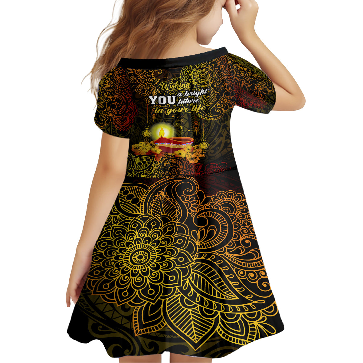 Happy Diwali Festival Family Matching Off Shoulder Maxi Dress and Hawaiian Shirt Diya Lamp Hibiscus Polynesian Pattern LT05 - Polynesian Pride