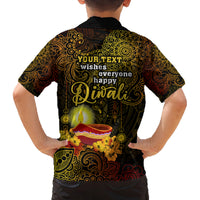 Personalized Happy Diwali Festival Family Matching Summer Maxi Dress and Hawaiian Shirt Diya Lamp Hibiscus Polynesian Pattern LT05 - Polynesian Pride