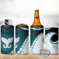 Aotearoa New Zealand 4 in 1 Can Cooler Tumbler Maori Wera Paua Shell Teal Glitter LT05 - Polynesian Pride