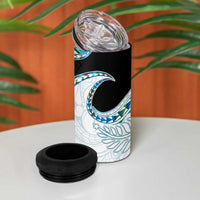 Aotearoa New Zealand 4 in 1 Can Cooler Tumbler Maori Wera Paua Shell Teal Glitter LT05 - Polynesian Pride