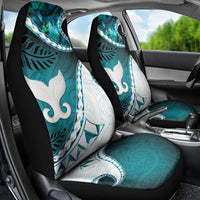 Aotearoa New Zealand Car Seat Cover Maori Wera Paua Shell Teal Glitter LT05 - Polynesian Pride