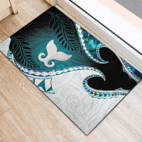 Aotearoa New Zealand Rubber Doormat Maori Wera Paua Shell Teal Glitter LT05 - Polynesian Pride