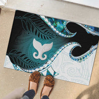 Aotearoa New Zealand Rubber Doormat Maori Wera Paua Shell Teal Glitter LT05 - Polynesian Pride