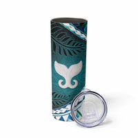 Aotearoa New Zealand Skinny Tumbler Maori Wera Paua Shell Teal Glitter LT05 - Polynesian Pride