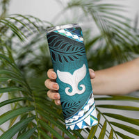 Aotearoa New Zealand Skinny Tumbler Maori Wera Paua Shell Teal Glitter LT05 - Polynesian Pride