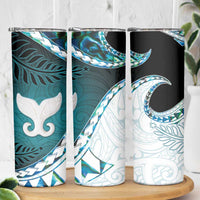 Aotearoa New Zealand Skinny Tumbler Maori Wera Paua Shell Teal Glitter LT05 - Polynesian Pride