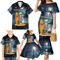 Personalised Hawaii Halloween Family Matching Mermaid Dress and Hawaiian Shirt Hallowaiian Skeleton Surf LT05 - Polynesian Pride
