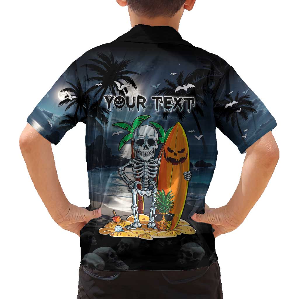 Personalised Hawaii Halloween Family Matching Summer Maxi Dress and Hawaiian Shirt Hallowaiian Skeleton Surf LT05 - Polynesian Pride