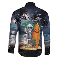 Personalised Hawaii Halloween Family Matching Summer Maxi Dress and Hawaiian Shirt Hallowaiian Skeleton Surf LT05 - Polynesian Pride