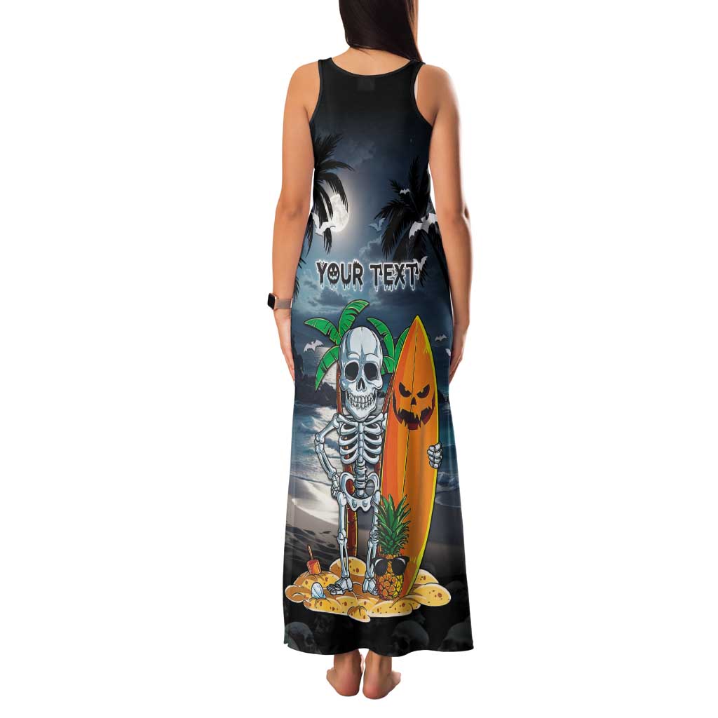 Personalised Hawaii Halloween Family Matching Tank Maxi Dress and Hawaiian Shirt Hallowaiian Skeleton Surf LT05 - Polynesian Pride