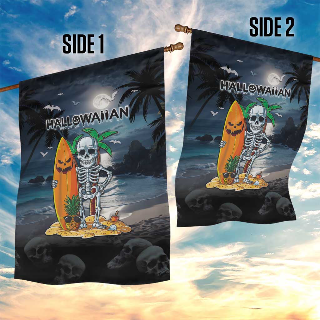 Hawaii Halloween Garden Flag Hallowaiian Skeleton Surf