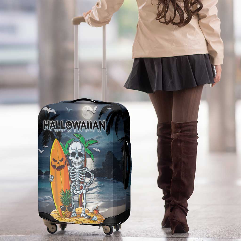 Hawaii Halloween Luggage Cover Hallowaiian Skeleton Surf LT05 - Polynesian Pride