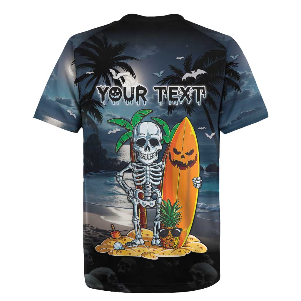 Personalised Hawaii Halloween Rugby Jersey Hallowaiian Skeleton Surf LT05 - Polynesian Pride