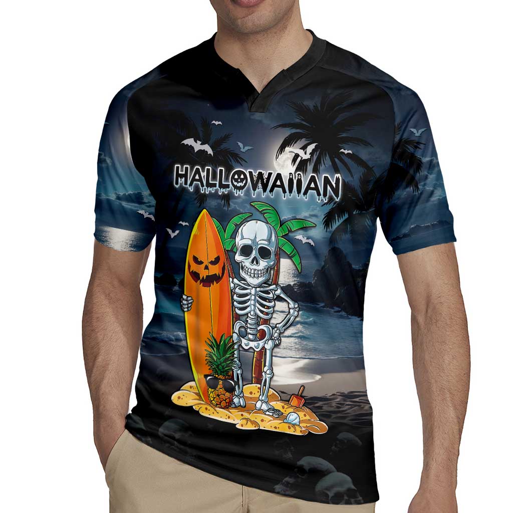 Personalised Hawaii Halloween Rugby Jersey Hallowaiian Skeleton Surf LT05 - Polynesian Pride