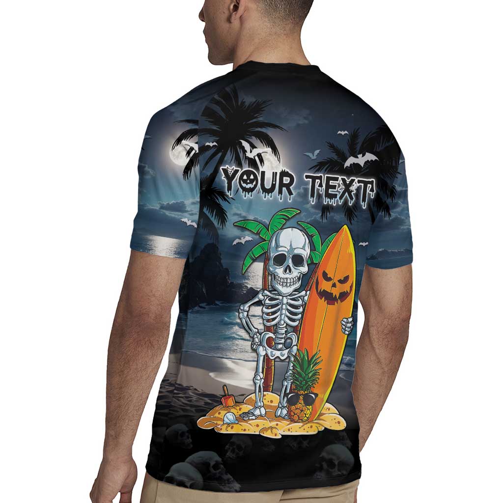 Personalised Hawaii Halloween Rugby Jersey Hallowaiian Skeleton Surf LT05 - Polynesian Pride