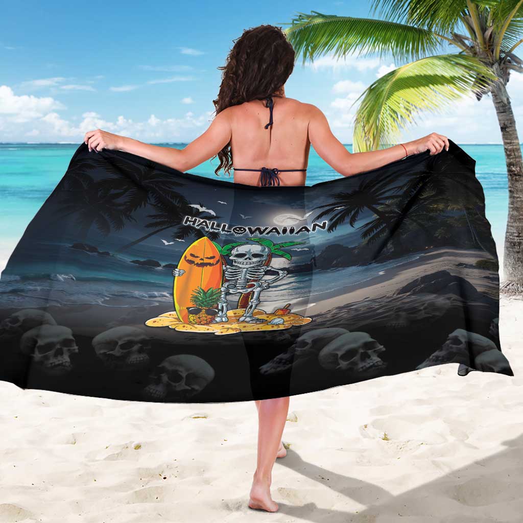 Hawaii Halloween Sarong Hallowaiian Skeleton Surf