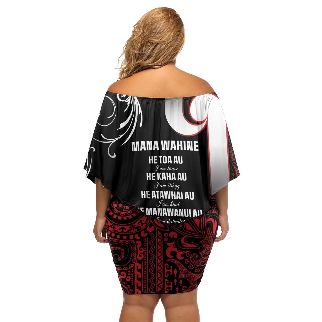 New Zealand Aotearoa Mana Wahine Family Matching Off Shoulder Short Dress and Hawaiian Shirt LT05 - Polynesian Pride