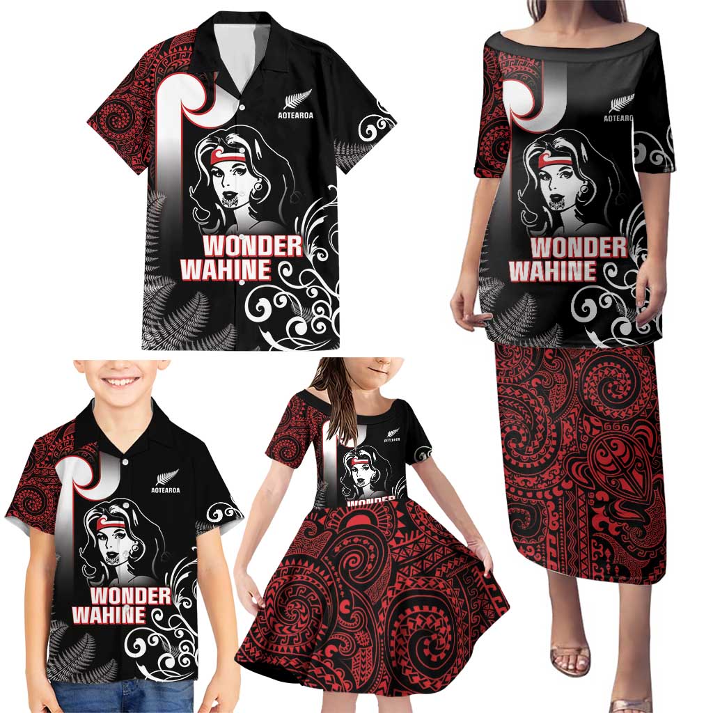 New Zealand Aotearoa Mana Wahine Family Matching Puletasi and Hawaiian Shirt LT05 - Polynesian Pride