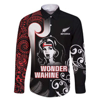 New Zealand Aotearoa Mana Wahine Family Matching Short Sleeve Bodycon Dress and Hawaiian Shirt LT05 Dad's Shirt - Long Sleeve Black - Polynesian Pride