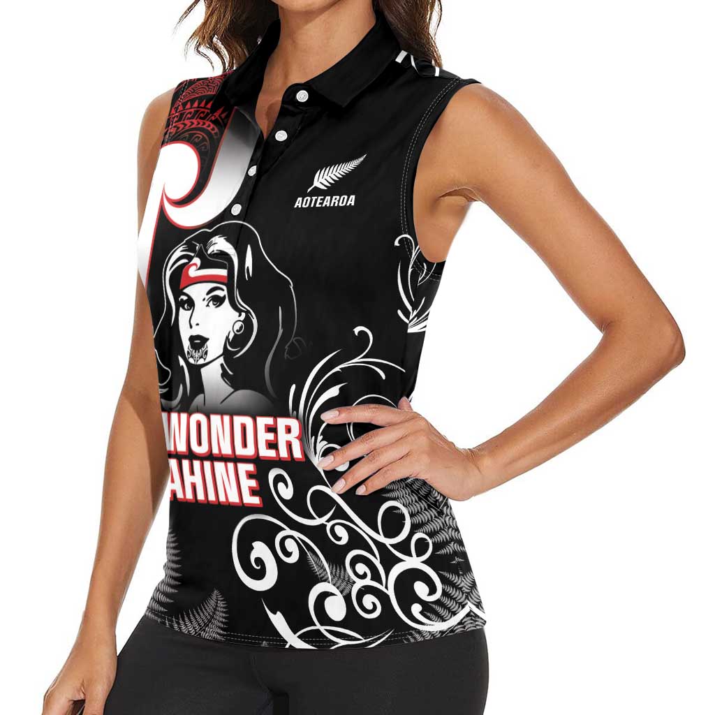New Zealand Aotearoa Mana Wahine Women Sleeveless Polo Shirt LT05 - Polynesian Pride