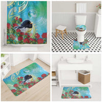 New Zealand Tomtit Bathroom Set Maori Koru With Pohutukawa Galaxy Style LT05 - Polynesian Pride